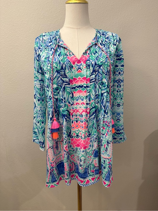 Lilly Pulitzer Tops - Lilly Pulitzer NWT Marilina Top Feel The Beat Engineered Top XS